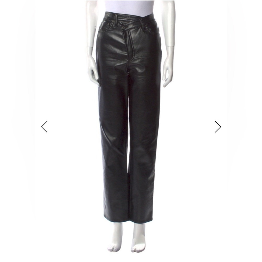 Agolde Leather Criss Cross Straight Pants - Size M - Picture 3 of 5